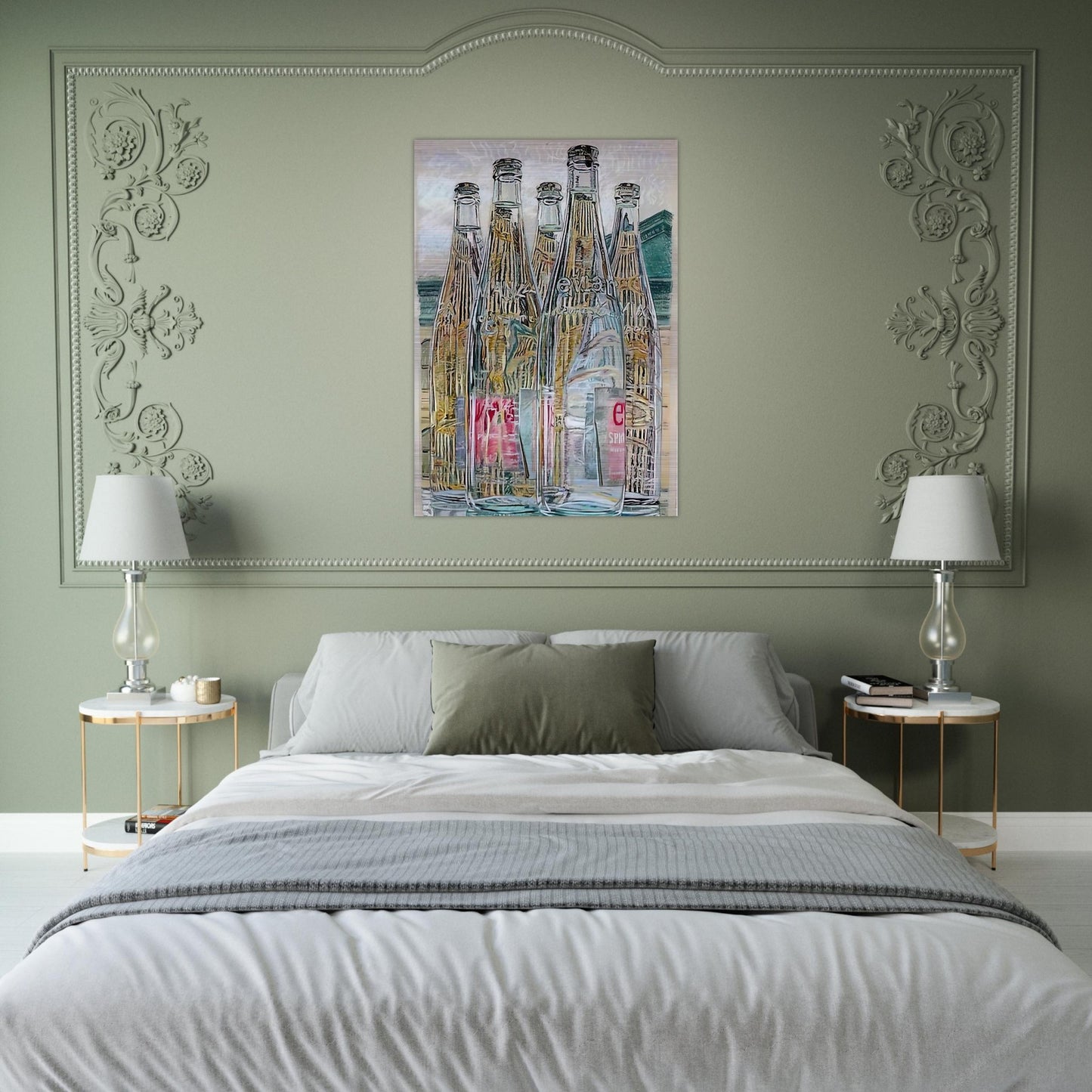 EVIAN BOTTLES 1976 - Janet Fish Brushed Aluminum Print - 70x100 cm / 28x40 inches | Janet Fish Aluminum Print | Janet Fish Prints