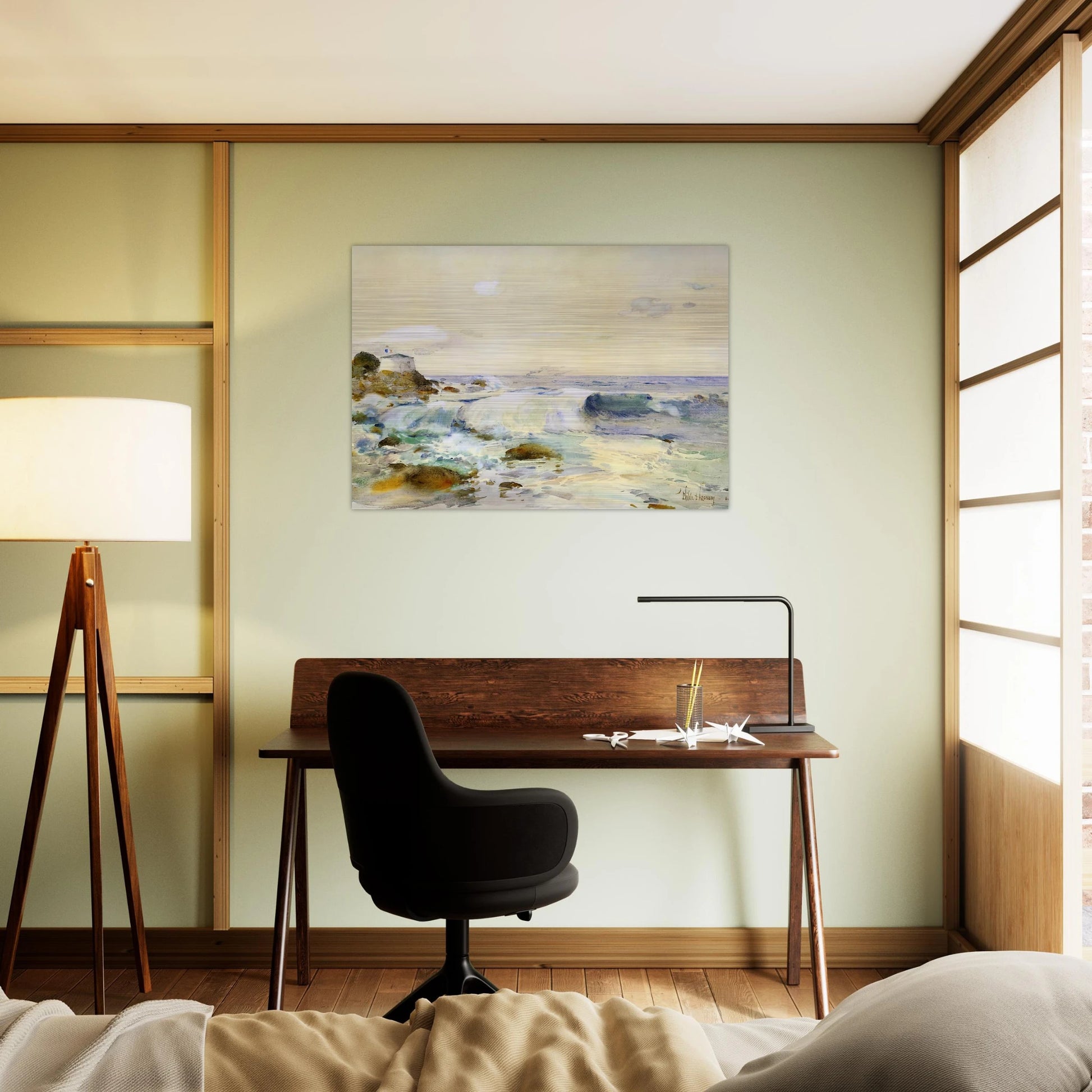 On the Brittany Coast - Childe Hassam Brushed Aluminum Print - 70x100 cm / 28x40 inches | Childe Hassam Aluminum Print | Childe Hassam Prints