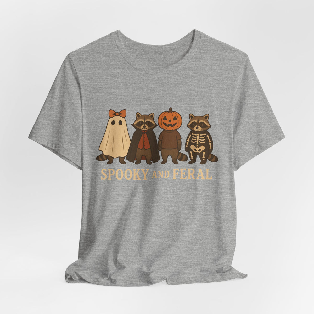 Spooky Raccoon Shirt, Funny Halloween Graphic Tee, Cute Vintage Fall T-Shirt, Trendy Womens Halloween Shirt, Feral Raccoon Tee