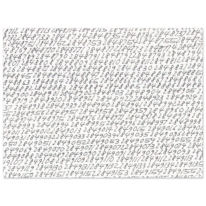 Roman Opalka - 19651 - âˆž, Detail - Conceptual Art  75x100 cm / 30x40inches Fine Art Poster