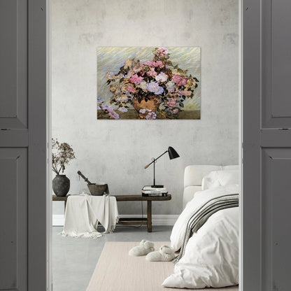 Still Life Vase with Roses - Vincent van Gogh Brushed Aluminum Print - 70x100 cm / 28x40 inches | Vincent van Gogh Aluminum Print | Vincent van Gogh Prints