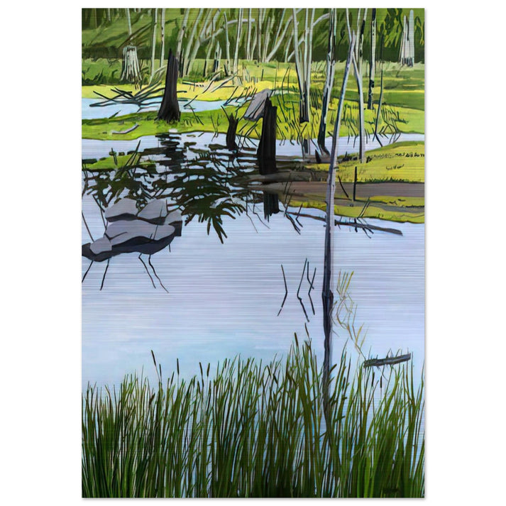Joanna's Marsh - 2000 - Neil Welliver Brushed Aluminum Print - 70x100 cm / 28x40 inches | Neil Welliver Aluminum Print | Neil Welliver Prints