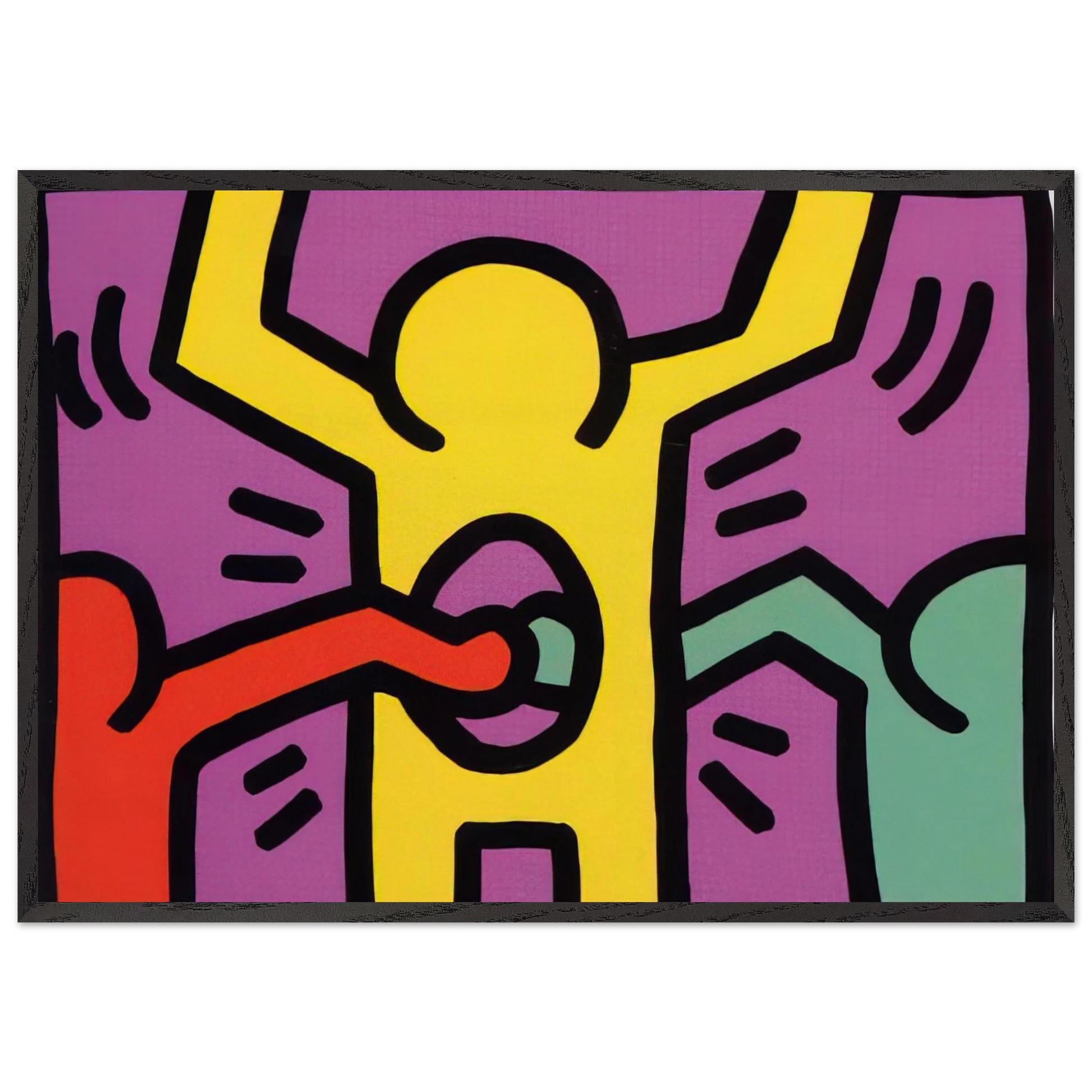 POP SHOP 1 1987 N2 - Keith Haring Framed Art Print – Black Wooden Frame - Default Title - -Framed Art Print