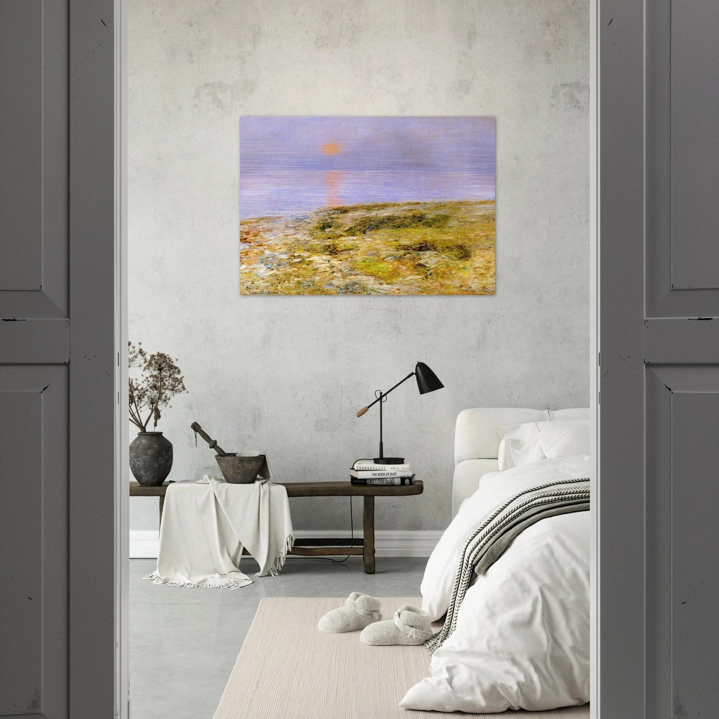 Sunset, Isle of Shoals - Childe Hassam Brushed Aluminum Print - 70x100 cm / 28x40 inches | Childe Hassam Aluminum Print | Childe Hassam Prints