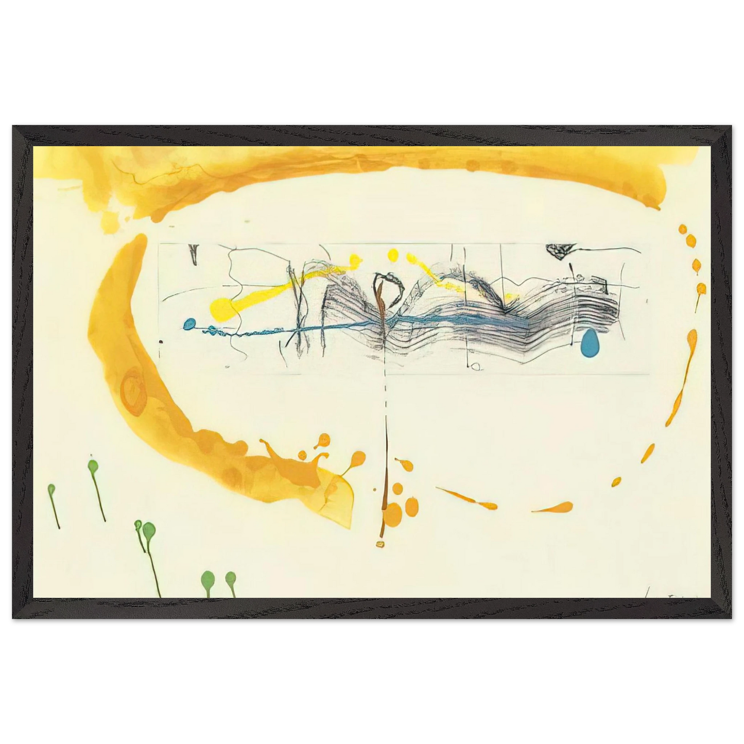 Helen Frankenthaler - Making Music - 2000 Wall art - 30x45 cm / 12x18 inches - Premium Wooden Framed Poster With Fine Art Paper - White frame
