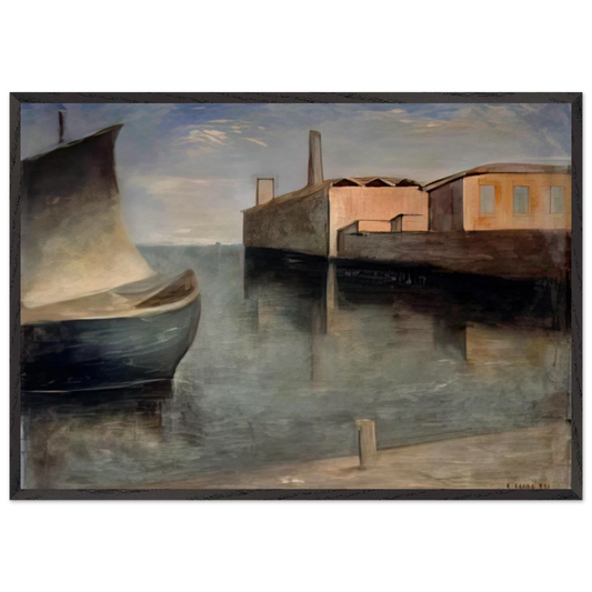 LAGOON 1932 - Carlo Carra Framed Art Print – Black Wooden Frame - Default Title - -Framed Art Print