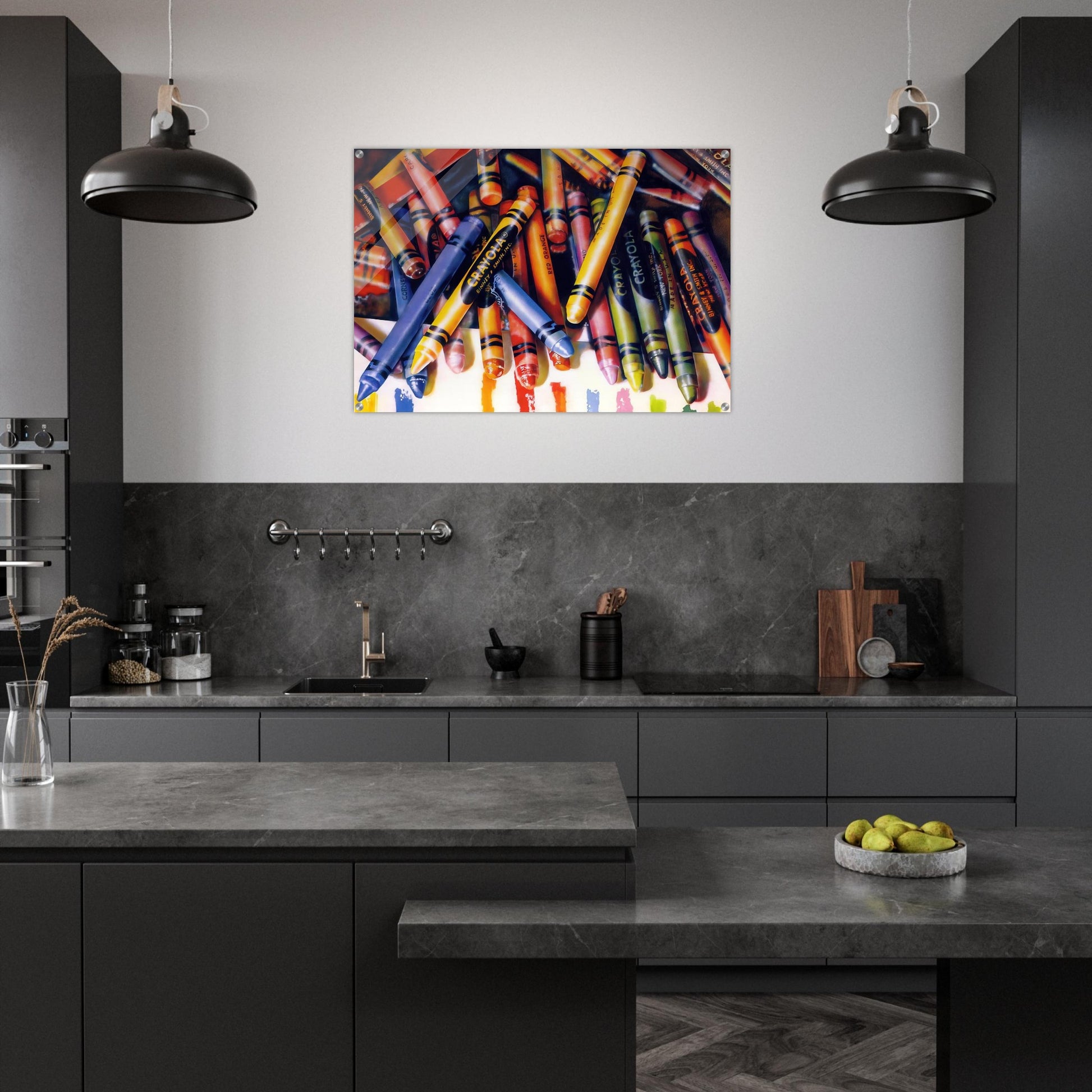 CRAYOLA 1973 - Audrey Flack Acrylic Print - 70x100 cm / 28x40″ inches | Audrey Flack Wall Art | Audrey Flack Prints