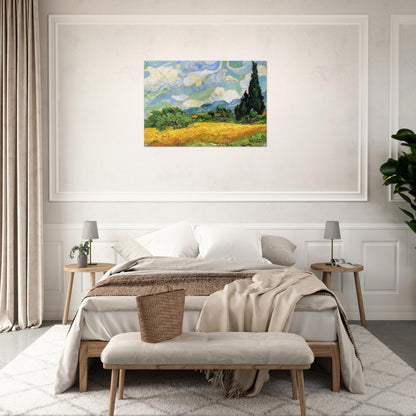 Wheat Field with Cypresses at the Haude Galline near Eygalieres - Vincent van Gogh Acrylic Print - 70x100 cm / 28x40″ inches