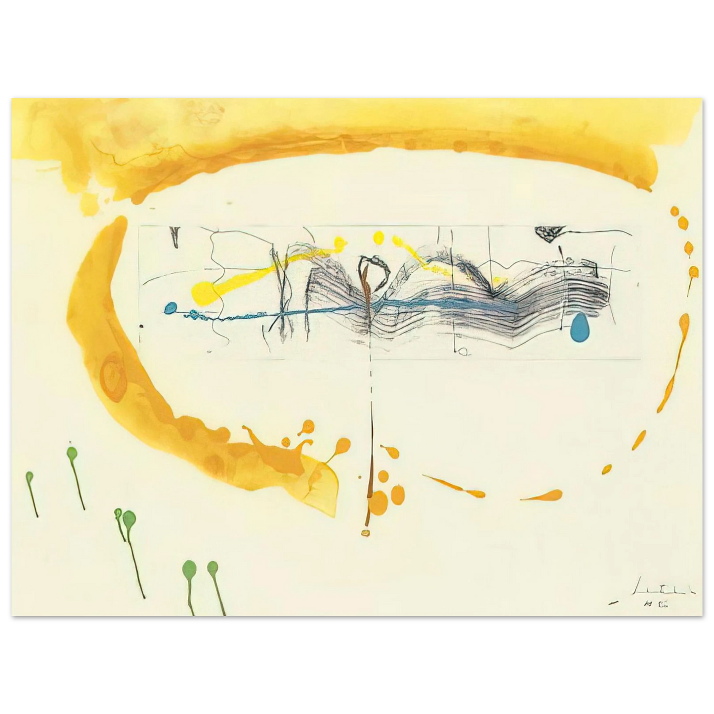 Helen Frankenthaler - Making Music - 2000 Wall art - 27x35 cm / 11x14 inches - Premium Wooden Framed Poster With Fine Art Paper - Wood frame