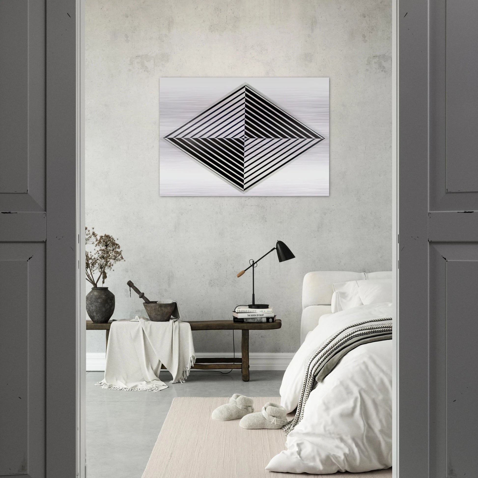 Black and White - 1952 - Carmen Herrera Brushed Aluminum Print - 70x100 cm / 28x40 inches | Carmen Herrera Aluminum Print | Carmen Herrera Prints