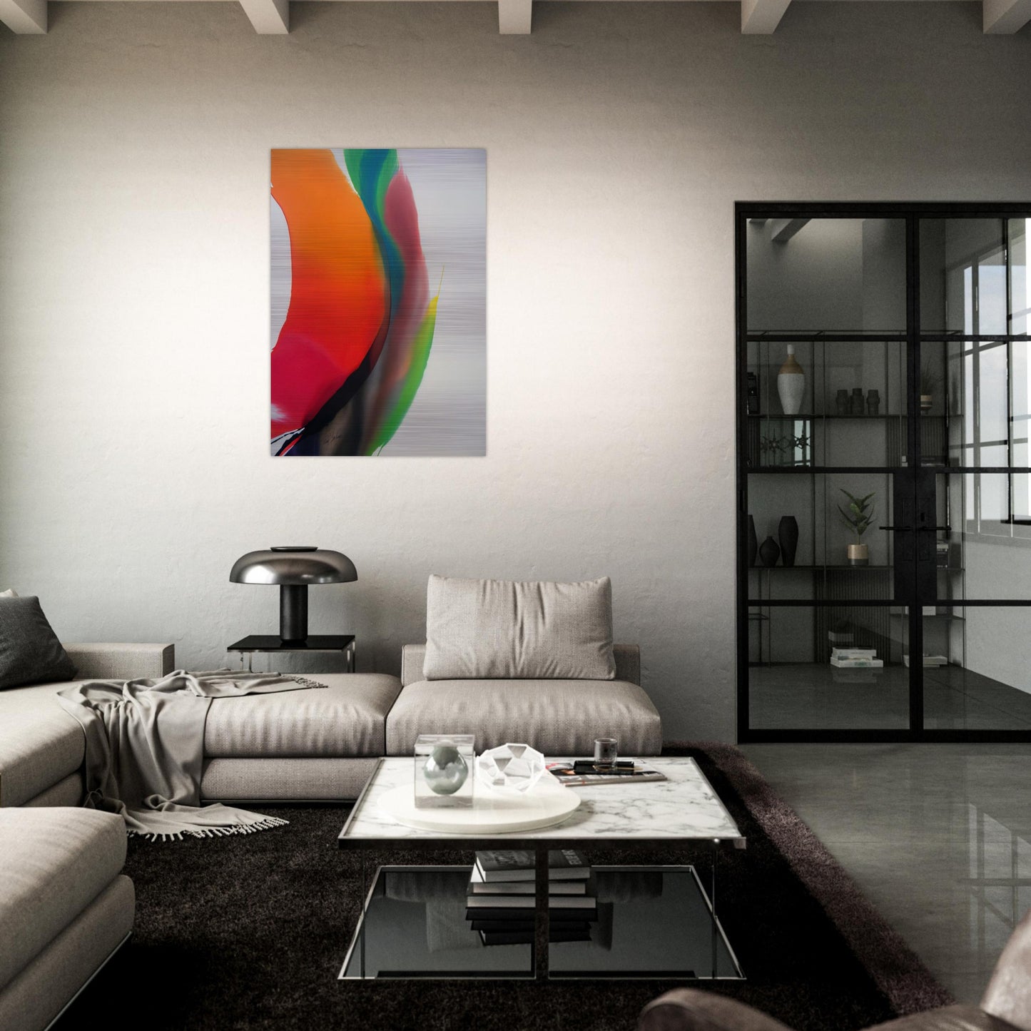 Phenomena Montezuma's Band - 1972 - Paul Jenkins Brushed Aluminum Print - 70x100 cm / 28x40 inches | Paul Jenkins Aluminum Print | Paul Jenkins Prints