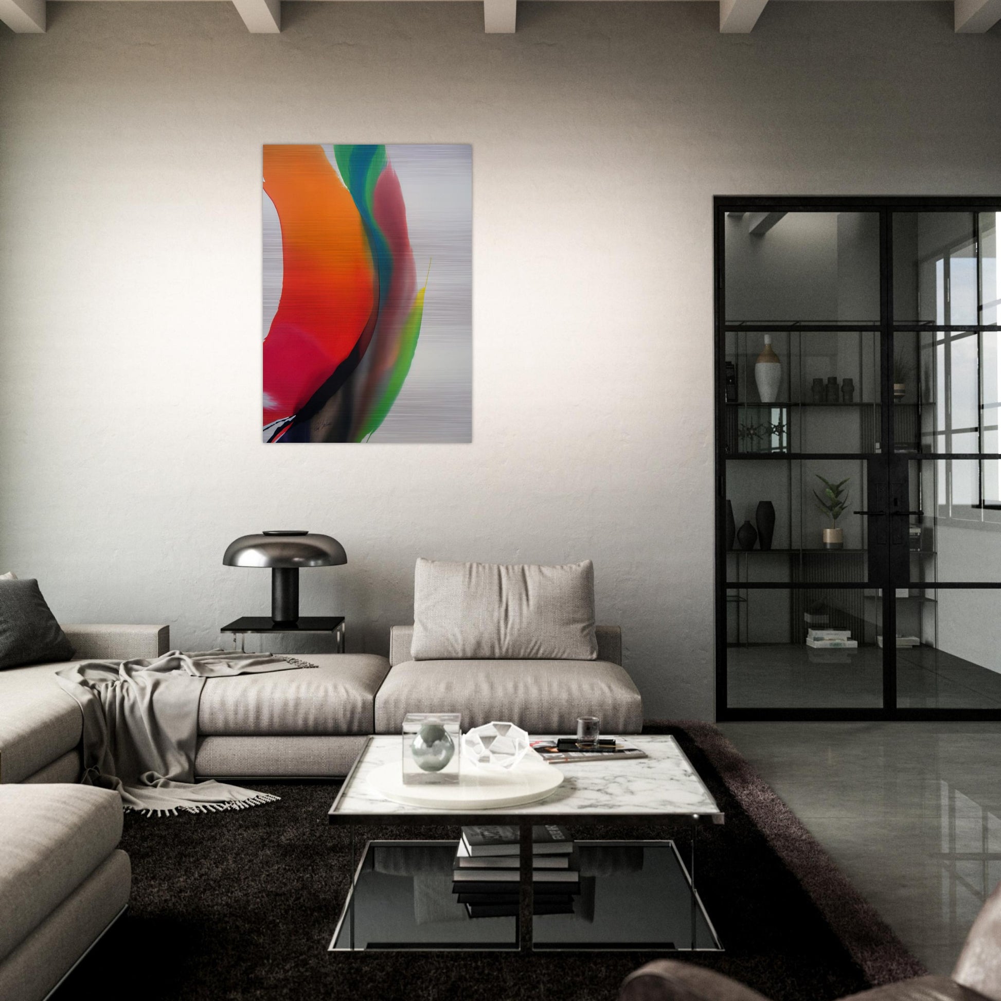 Phenomena Montezuma's Band - 1972 - Paul Jenkins Brushed Aluminum Print - 70x100 cm / 28x40 inches | Paul Jenkins Aluminum Print | Paul Jenkins Prints