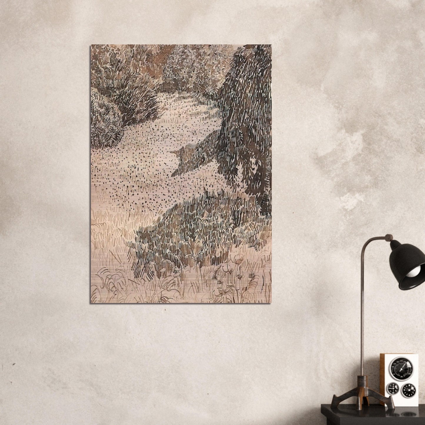 The Corner of the Park - Vincent van Gogh Brushed Aluminum Print - 70x100 cm / 28x40 inches | Vincent van Gogh Aluminum Print | Vincent van Gogh Prints