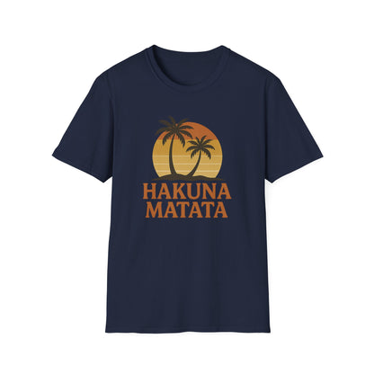 Hakuna Matata Maglietta Grafica Retro, Maglietta Positiva Senza Pensieri, T-Shirt Ispirata agli Anni '90, Top con Citazione di Buonumore, Regalo Unisex