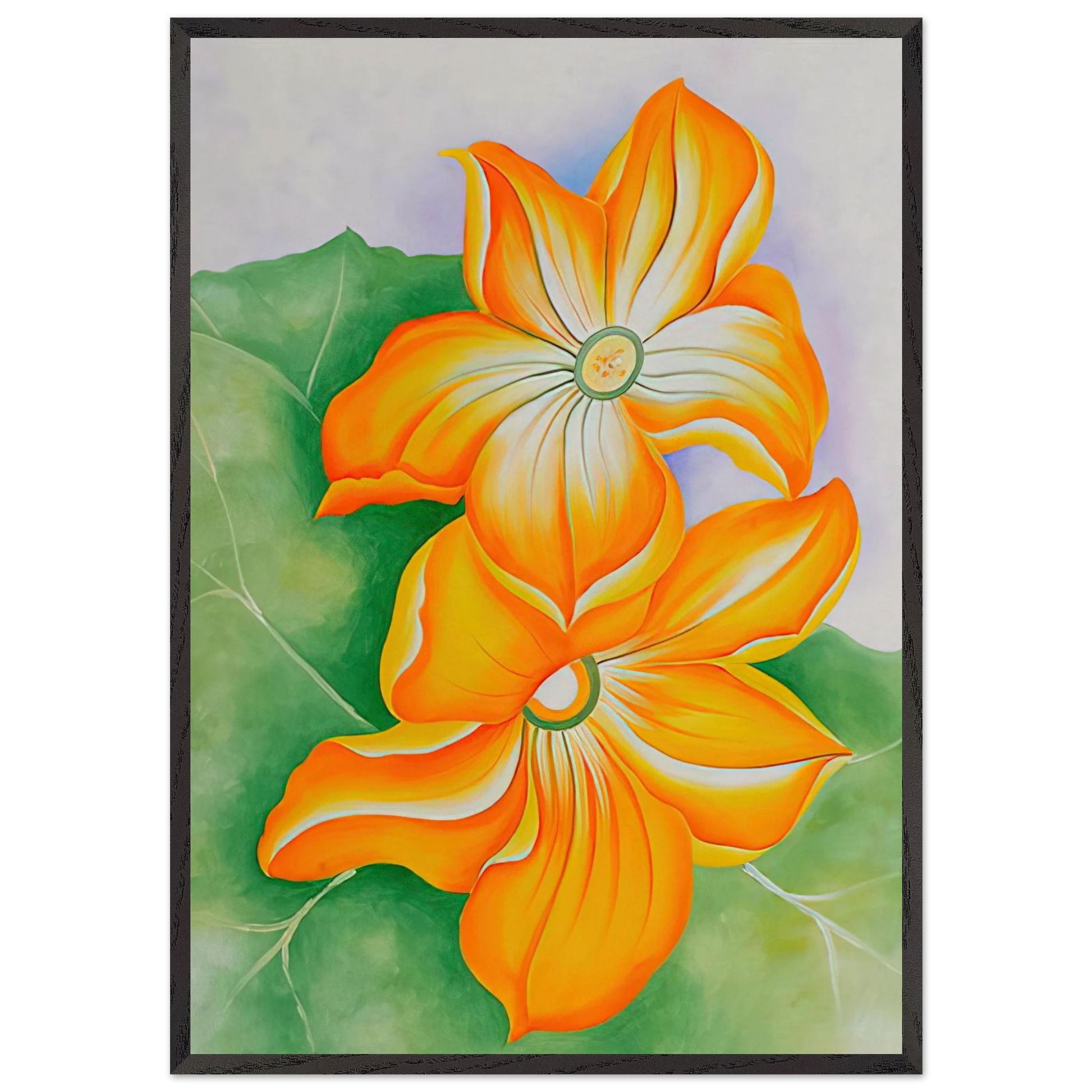 Squash Blossoms - Georgia OKeeffe Framed Art Print – Black Wooden Frame - Default Title - -Framed Art Print