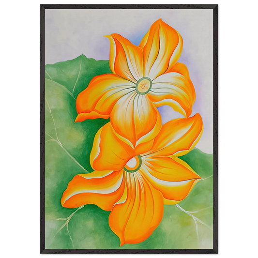 Squash Blossoms - Georgia OKeeffe Framed Art Print – Black Wooden Frame - Default Title - -Framed Art Print