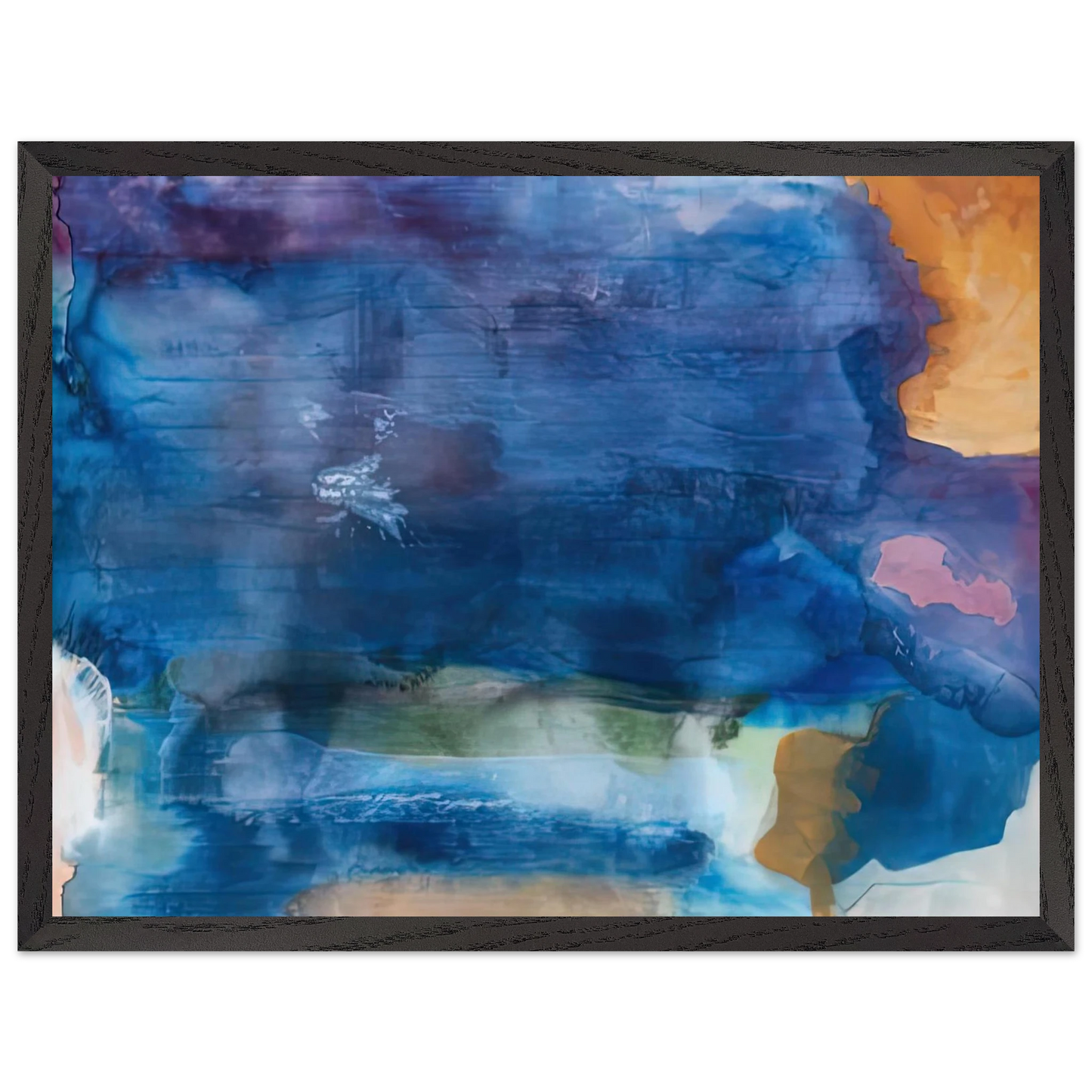 Helen Frankenthaler - Riverhead, 1963-64- Wall Art - 21x29.7 cm / 8x12" - Premium Wooden Framed Poster With Fine Art Paper - Black frame