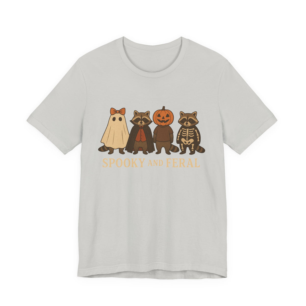 Spooky Raccoon Shirt, Funny Halloween Graphic Tee, Cute Vintage Fall T-Shirt, Trendy Womens Halloween Shirt, Feral Raccoon Tee