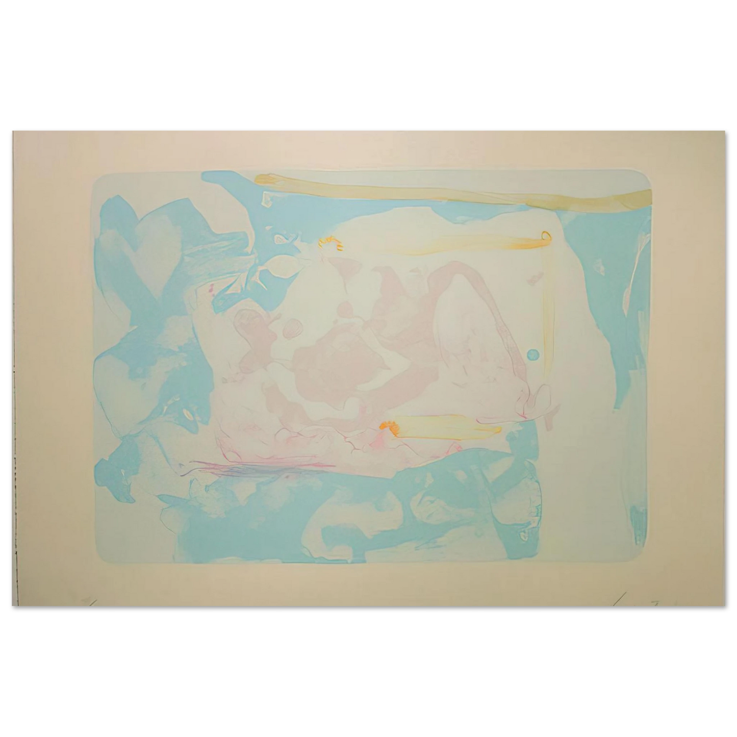 Helen Frankenthaler - Reflections III - 1995 Wall art - 21x29.7 cm / 8x12" - Premium Wooden Framed Poster With Fine Art Paper - Wood frame