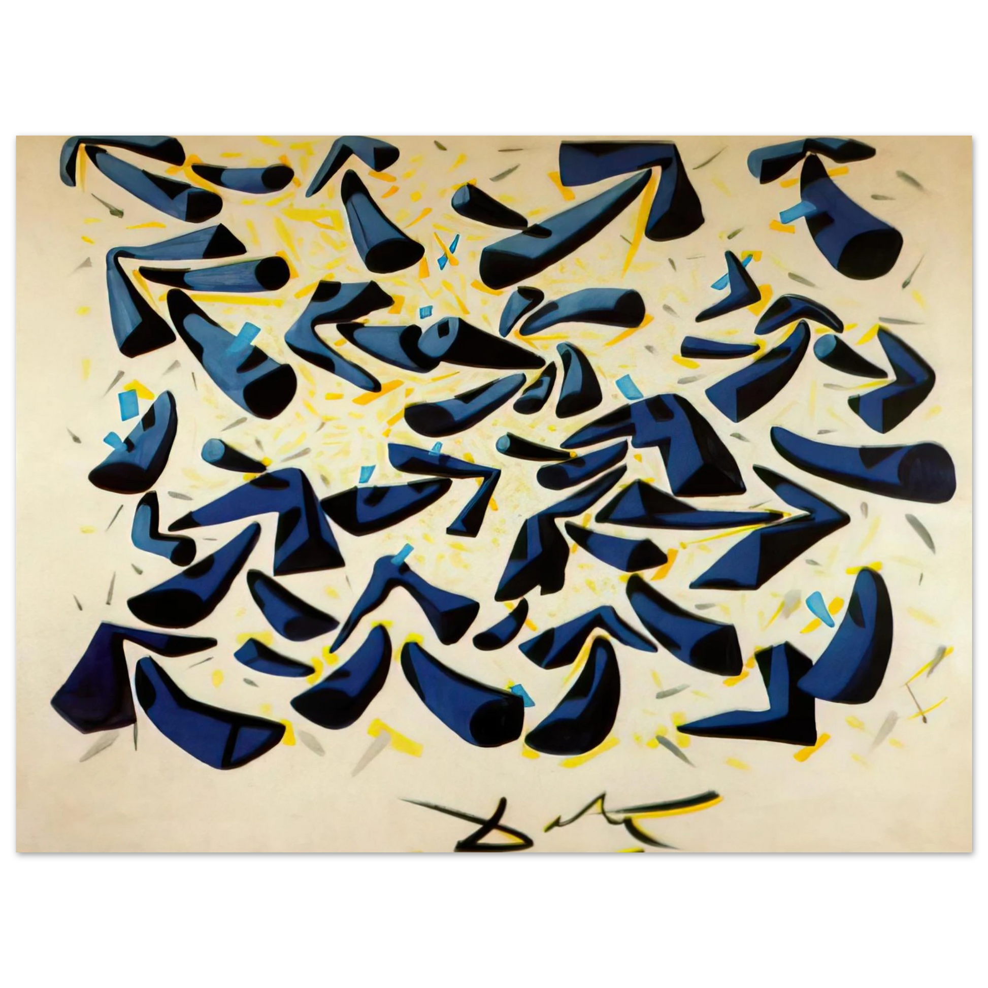 Salvador Dali - BLUE HORNS DESIGN FOR A SCARF Fine Art Poster - Default Title