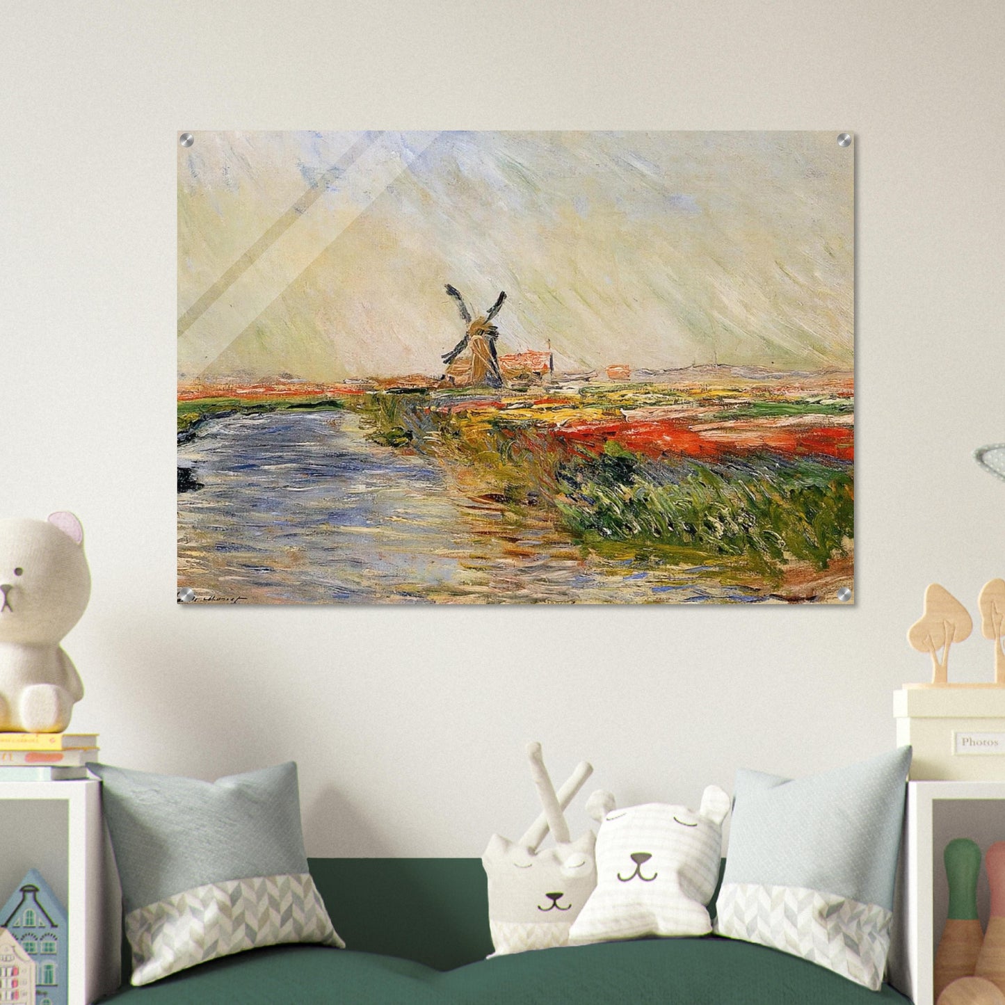 Tulip Field in Holland - claude monet Acrylic Print - 70x100 cm / 28x40″ inches