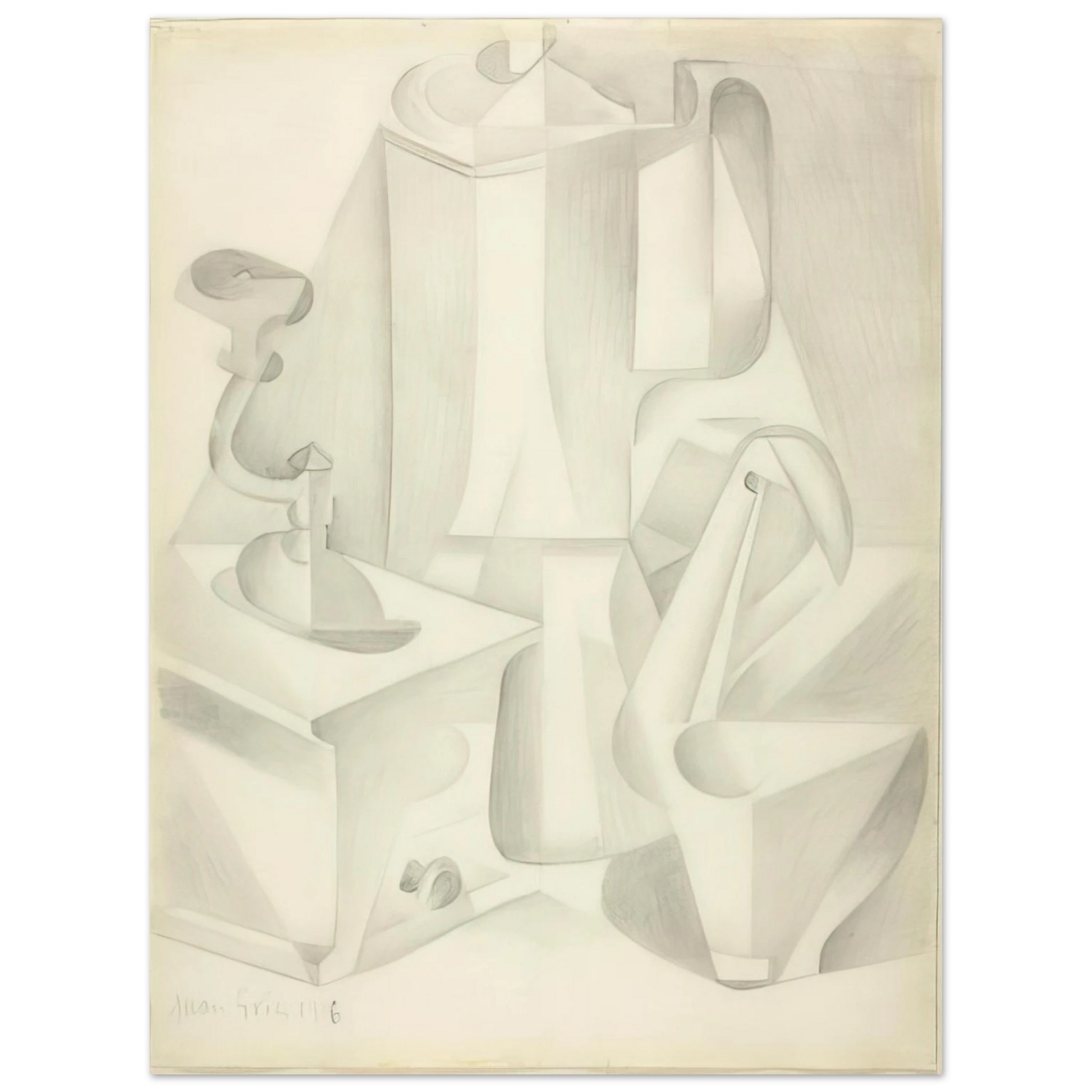 Juan Gris - STILL LIFE WITH COFFEE MILL 1916 Fine Art Poster - Default Title