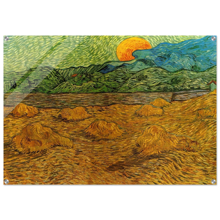 Evening Landscape with Rising Moon - Vincent van Gogh Acrylic Print - 70x100 cm / 28x40″ inches | Vincent van Gogh Wall Art | Vincent van Gogh Prints