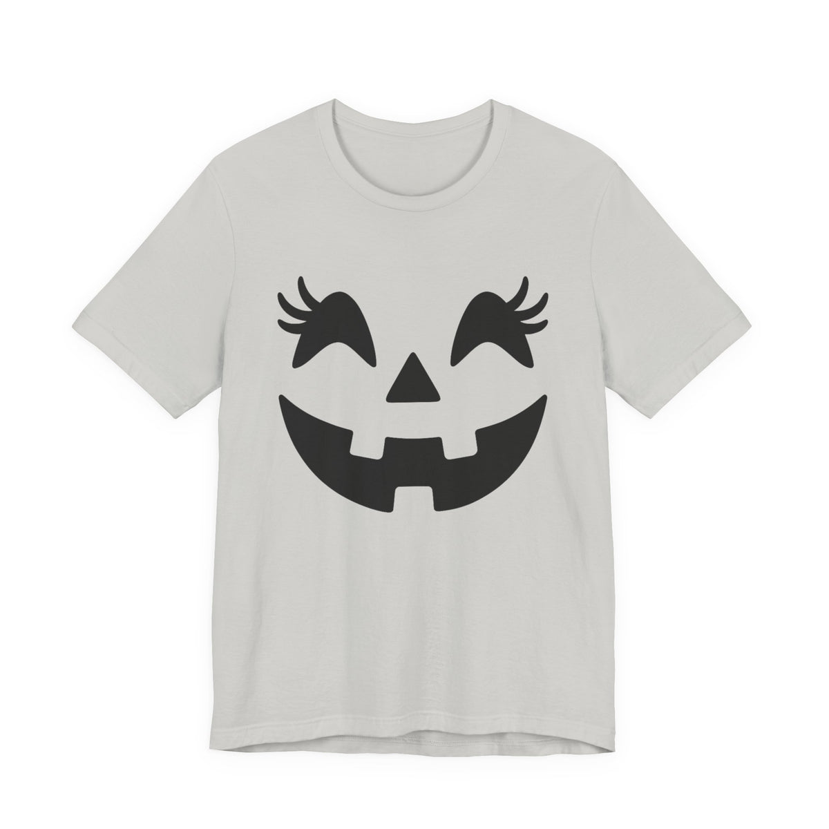 Jack O Lantern Face Pumpkin Eyelashes Halloween Women Girls T-Shirt