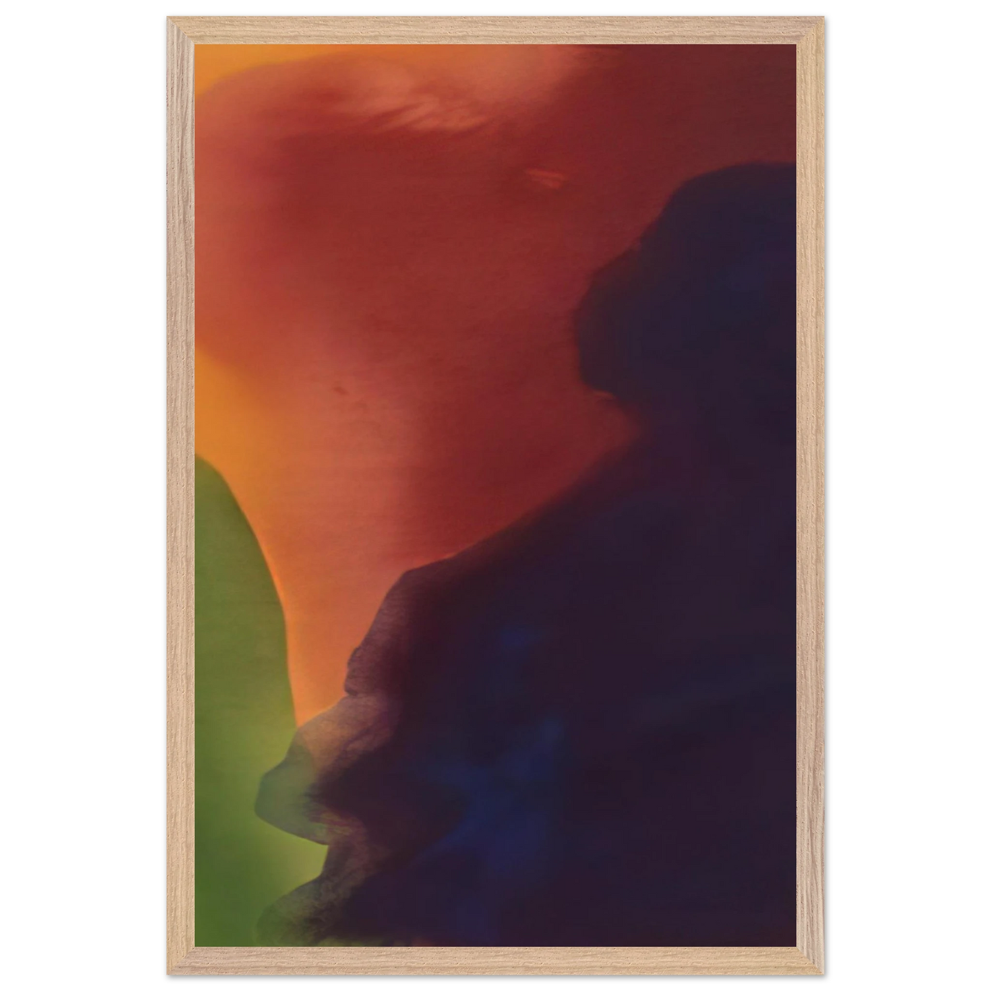 Helen Frankenthaler - Blue Atmosphere III - 1963 Wall art - 70x100 cm / 28x40 inches - Premium Wooden Framed Poster With Fine Art Paper - Wood frame