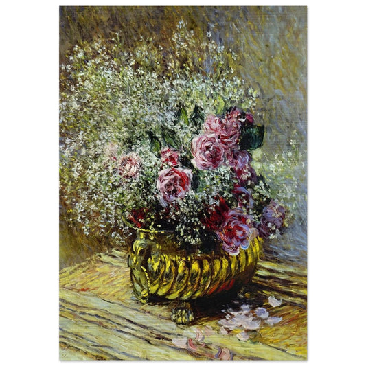 Flowers in a Pot - claude monet Brushed Aluminum Print - 70x100 cm / 28x40 inches | claude monet Aluminum Print | claude monet Prints