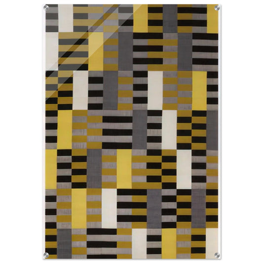 BLACK WHITE YELLOW 1926 - Anni Albers Acrylic Print - 70x100 cm / 28x40″ inches