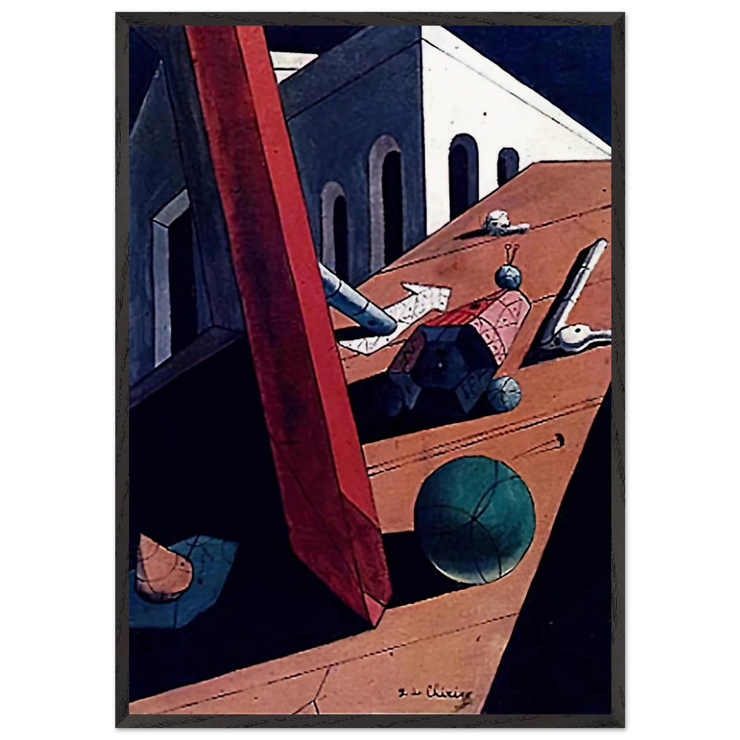 THE EVIL GENIUS OF A KING 1915 - Giorgio de Chirico Framed Art Print – Black Wooden Frame - Default Title - -Framed Art Print