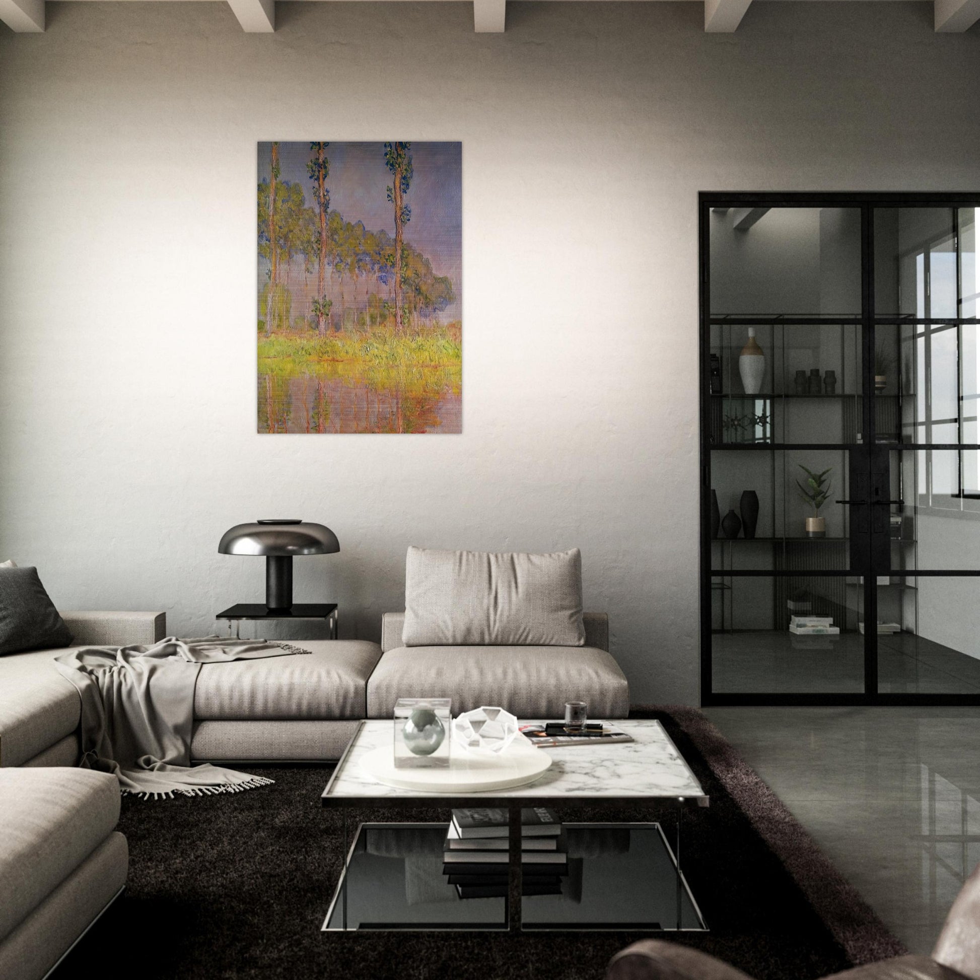 Three Trees in Spring - claude monet Brushed Aluminum Print - 70x100 cm / 28x40 inches | claude monet Aluminum Print | claude monet Prints