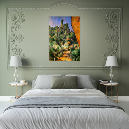 Bibemus. The Red Rock - Paul Cézanne Brushed Aluminum Print - 70x100 cm / 28x40 inches | Paul Cézanne Aluminum Print | Paul Cézanne Prints