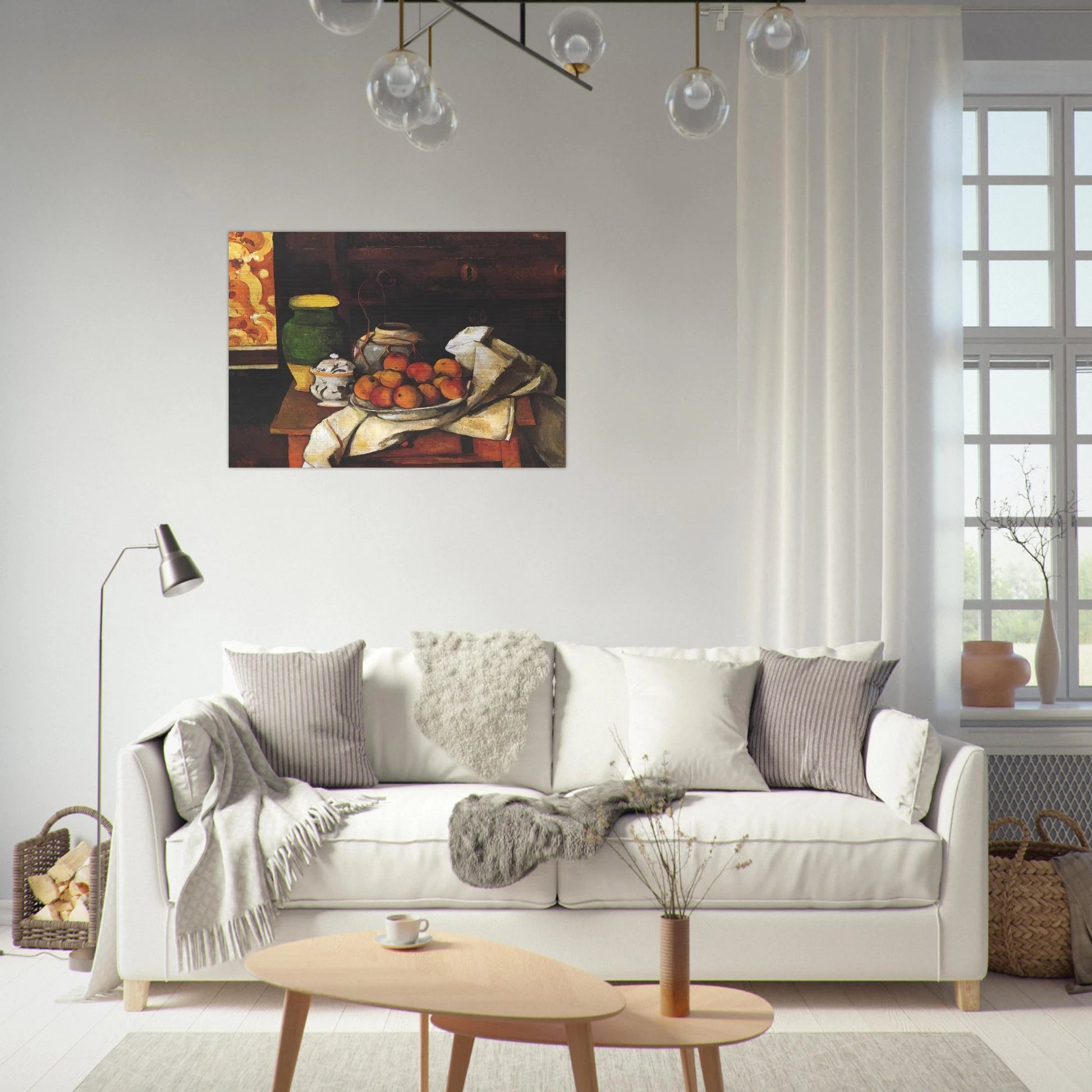 Still life in front of a chest of drawers - Paul Cézanne Brushed Aluminum Print - 70x100 cm / 28x40 inches | Paul Cézanne Aluminum Print | Paul Cézanne Prints