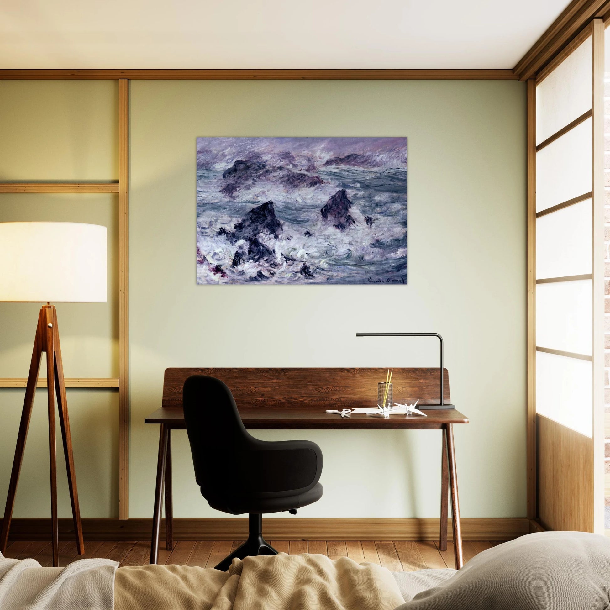 Storm at Belle-Ile - claude monet Brushed Aluminum Print - 70x100 cm / 28x40 inches | claude monet Aluminum Print | claude monet Prints