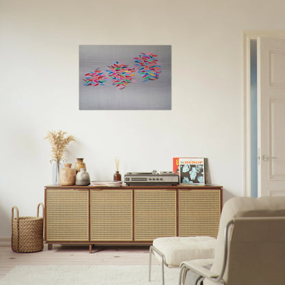 Colors on Gray - 1976 - Robert Goodnough Brushed Aluminum Print - 70x100 cm / 28x40 inches | Robert Goodnough Aluminum Print | Robert Goodnough Prints