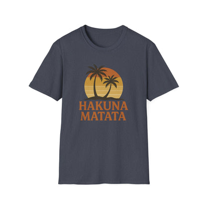 Hakuna Matata Maglietta Grafica Retro, Maglietta Positiva Senza Pensieri, T-Shirt Ispirata agli Anni '90, Top con Citazione di Buonumore, Regalo Unisex