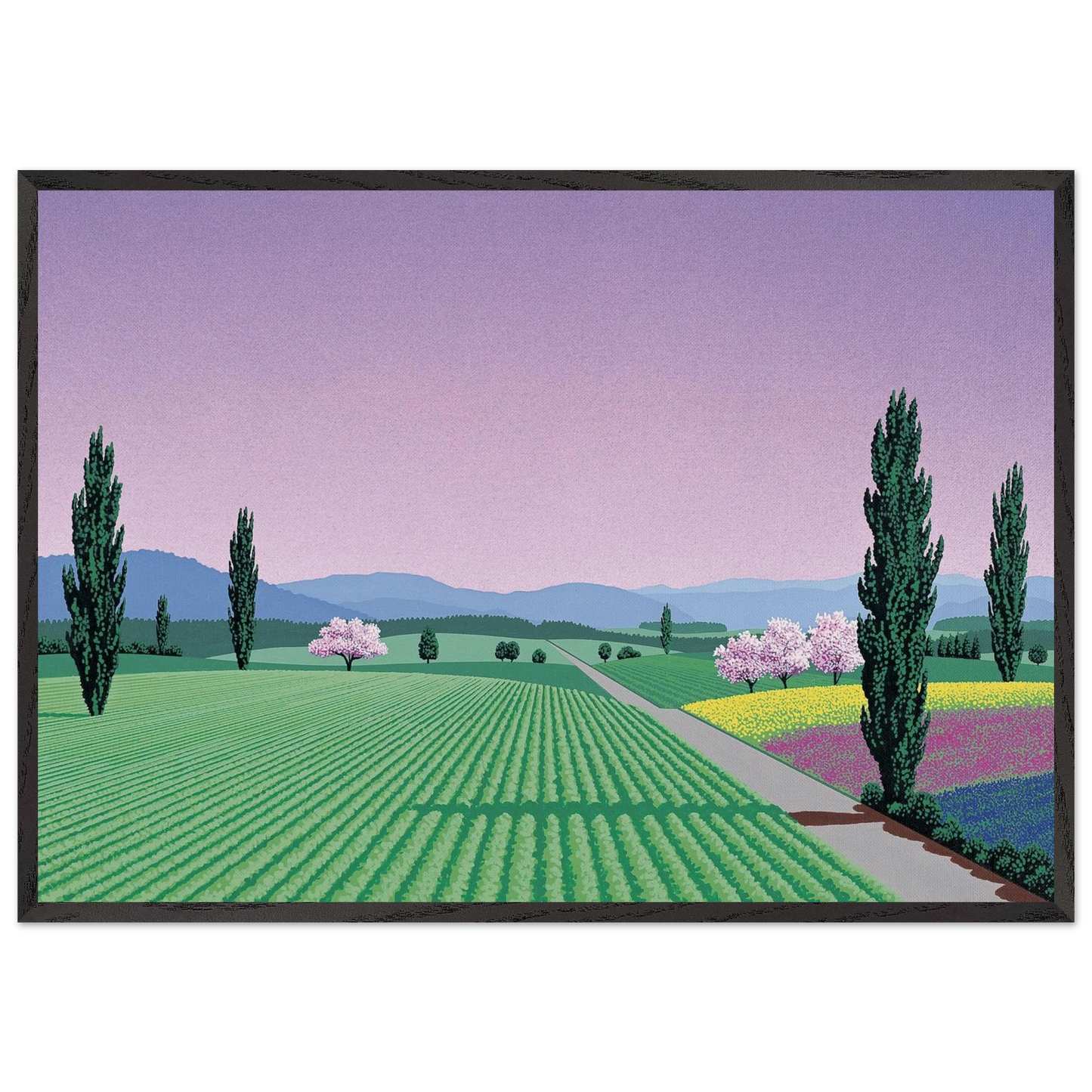 Farmlands - Hiroshi Nagai Framed Art Print – Black Wooden Frame - Default Title - -Framed Art Print