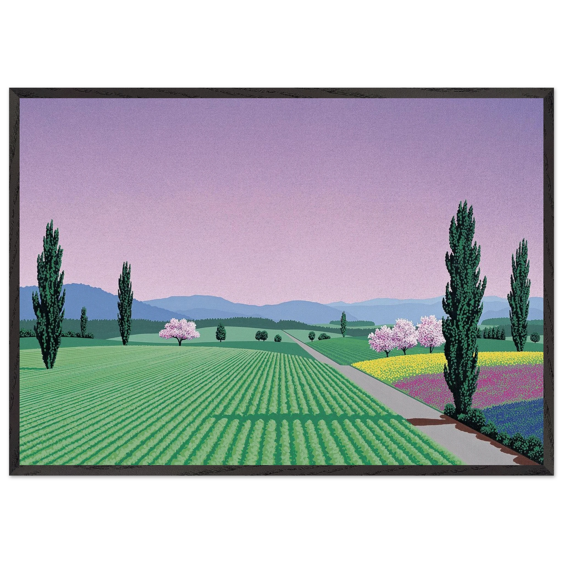 Farmlands - Hiroshi Nagai Framed Art Print – Black Wooden Frame - Default Title - -Framed Art Print