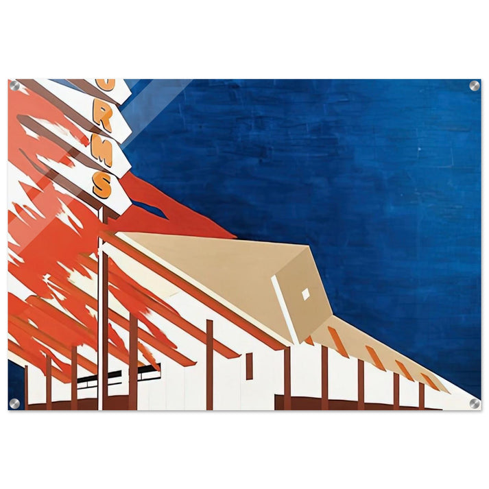 NORMS LA CIENAGA ON FIRE 1964 - Edward Ruscha Acrylic Print - 70x100 cm / 28x40″ inches