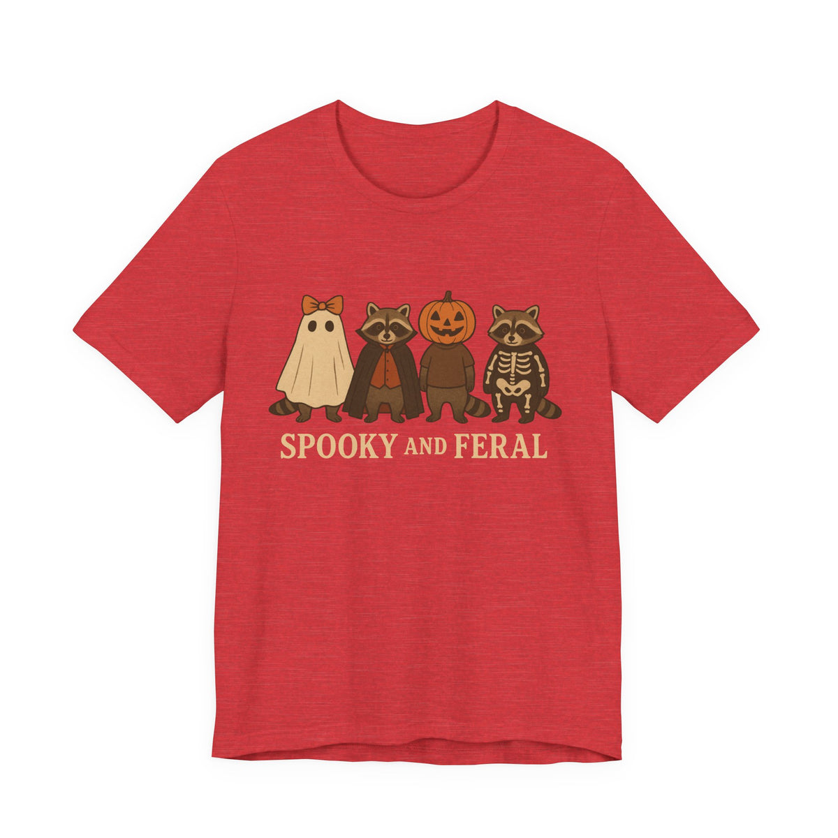 Spooky Raccoon Shirt, Funny Halloween Graphic Tee, Cute Vintage Fall T-Shirt, Trendy Womens Halloween Shirt, Feral Raccoon Tee