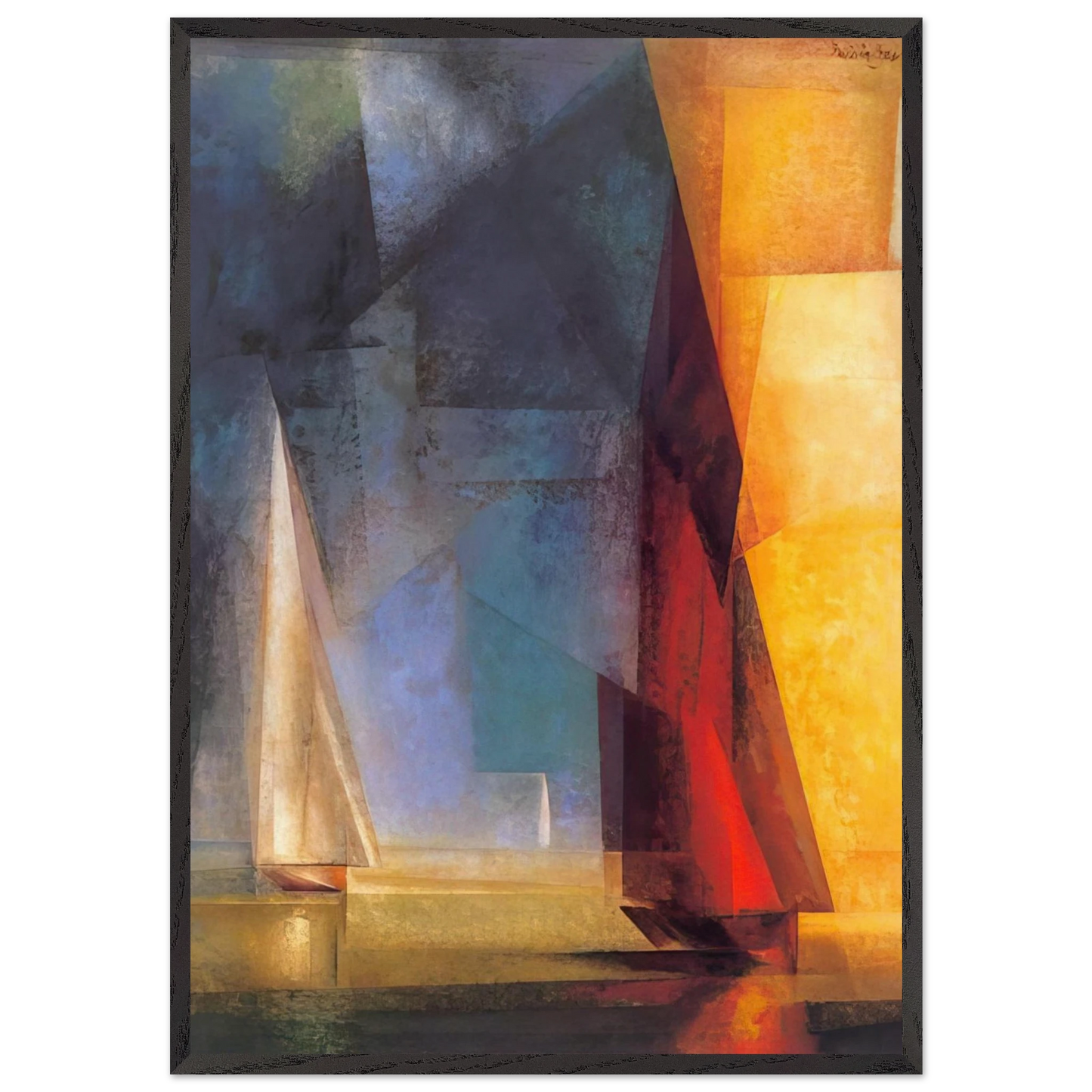 STILLER TAG AM MEER III 1929 - Lyonel Feininger Framed Art Print – Black Wooden Frame - Default Title - -Framed Art Print