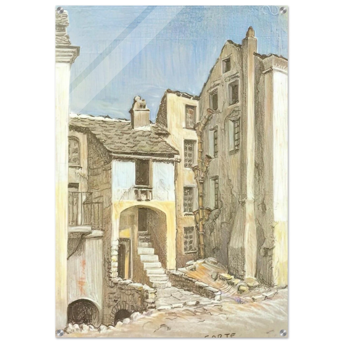 CORTE CORSICA - MC Escher Acrylic Print - 70x100 cm / 28x40″ inches | MC Escher Wall Art | MC Escher Prints