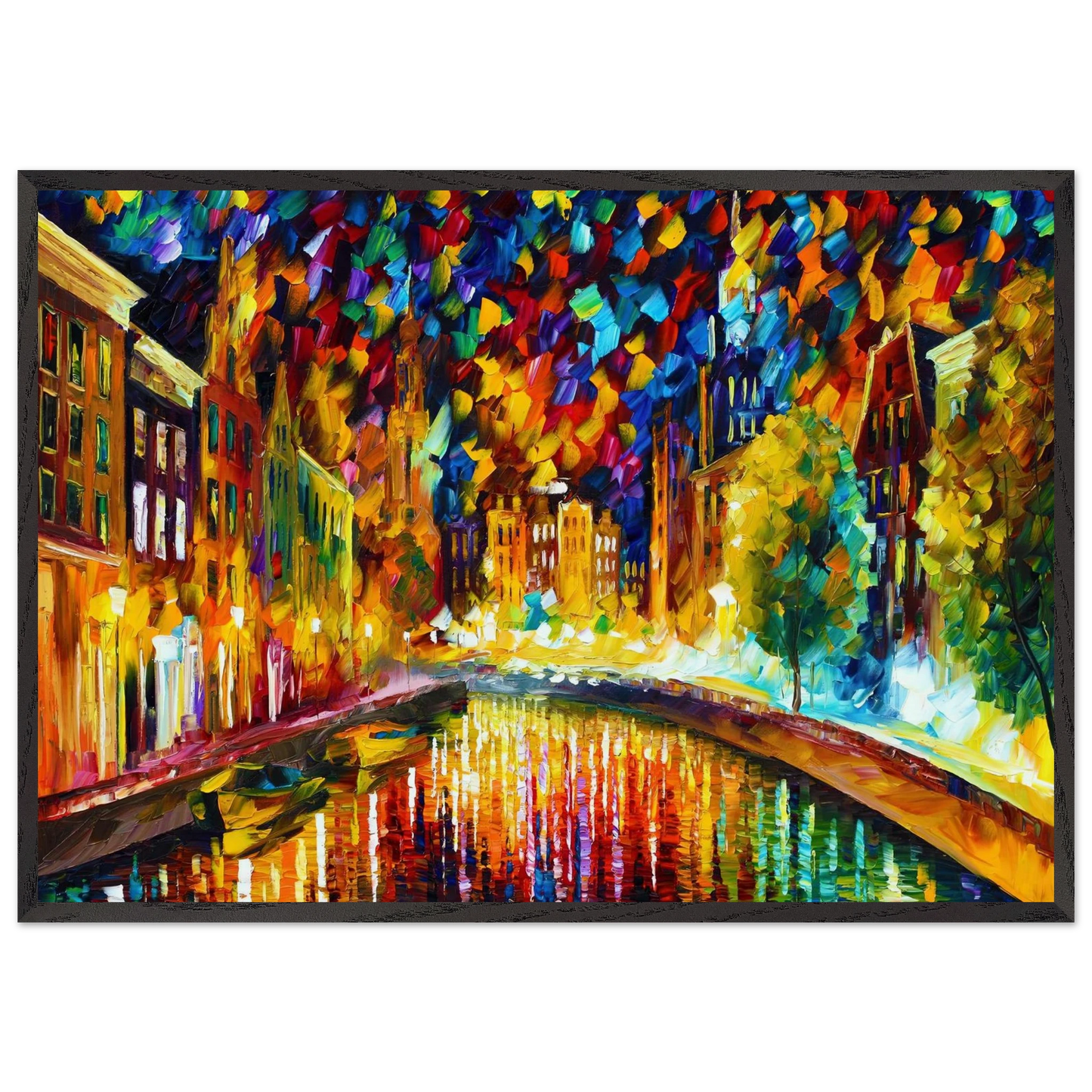 Leonid Afremov N20 - Leonid Afremov Framed Art Print – Black Wooden Frame - Default Title - -Framed Art Print