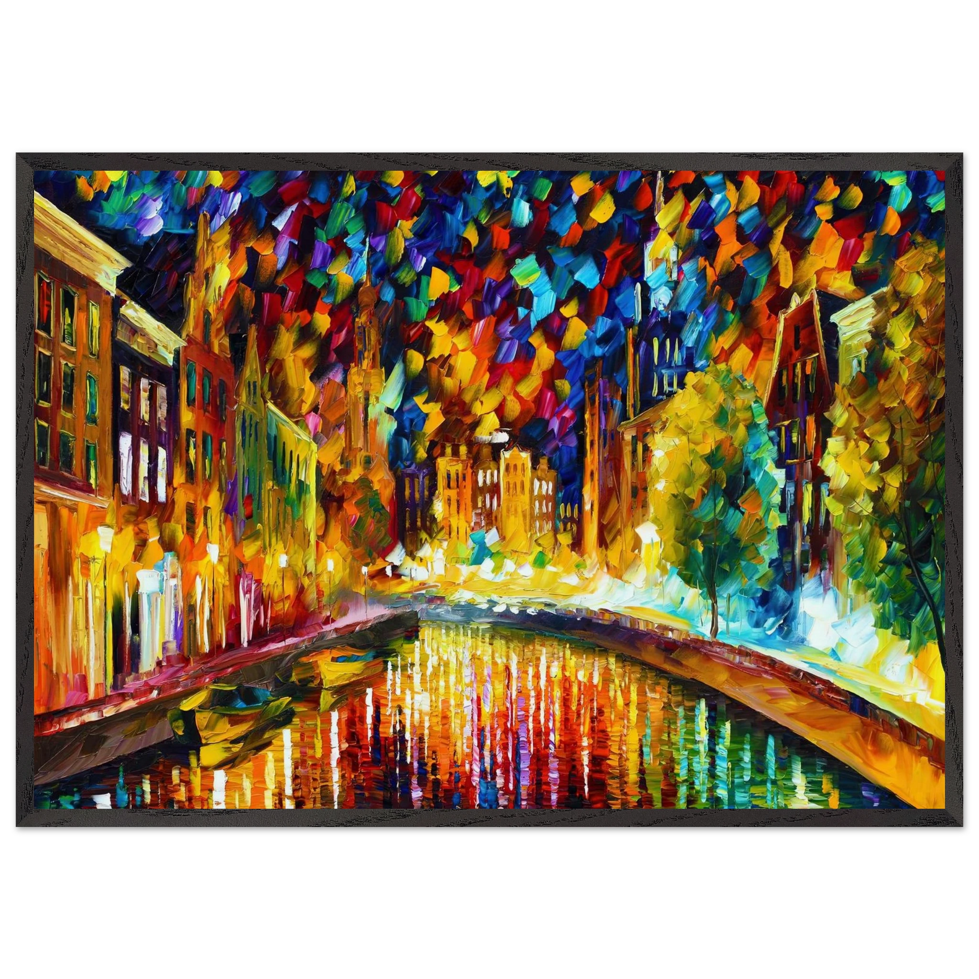 Leonid Afremov N20 - Leonid Afremov Framed Art Print – Black Wooden Frame - Default Title - -Framed Art Print