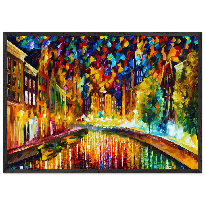 Leonid Afremov N20 - Leonid Afremov 70x100 cm / 28x40 inches Framed Art Print – Black Wooden Frame