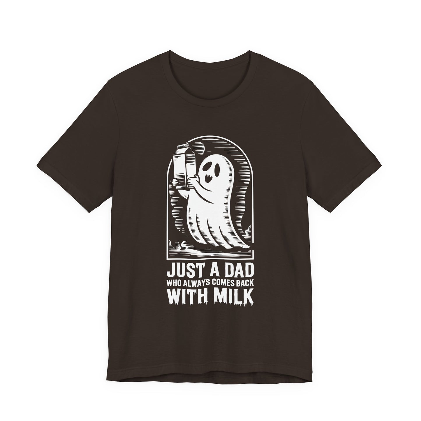 just a dad who always came back with milk halloween T-shirt - Maglietta Unisex in Jersey a Maniche Corte