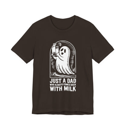 just a dad who always came back with milk halloween T-shirt - Maglietta Unisex in Jersey a Maniche Corte