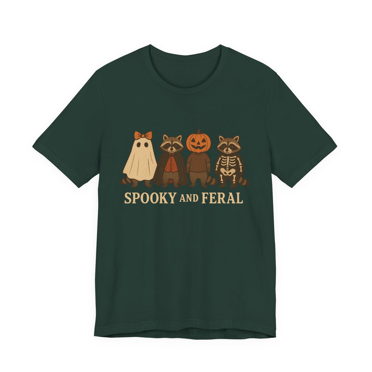 Spooky Raccoon Shirt, Funny Halloween Graphic Tee, Cute Vintage Fall T-Shirt, Trendy Womens Halloween Shirt, Feral Raccoon Tee